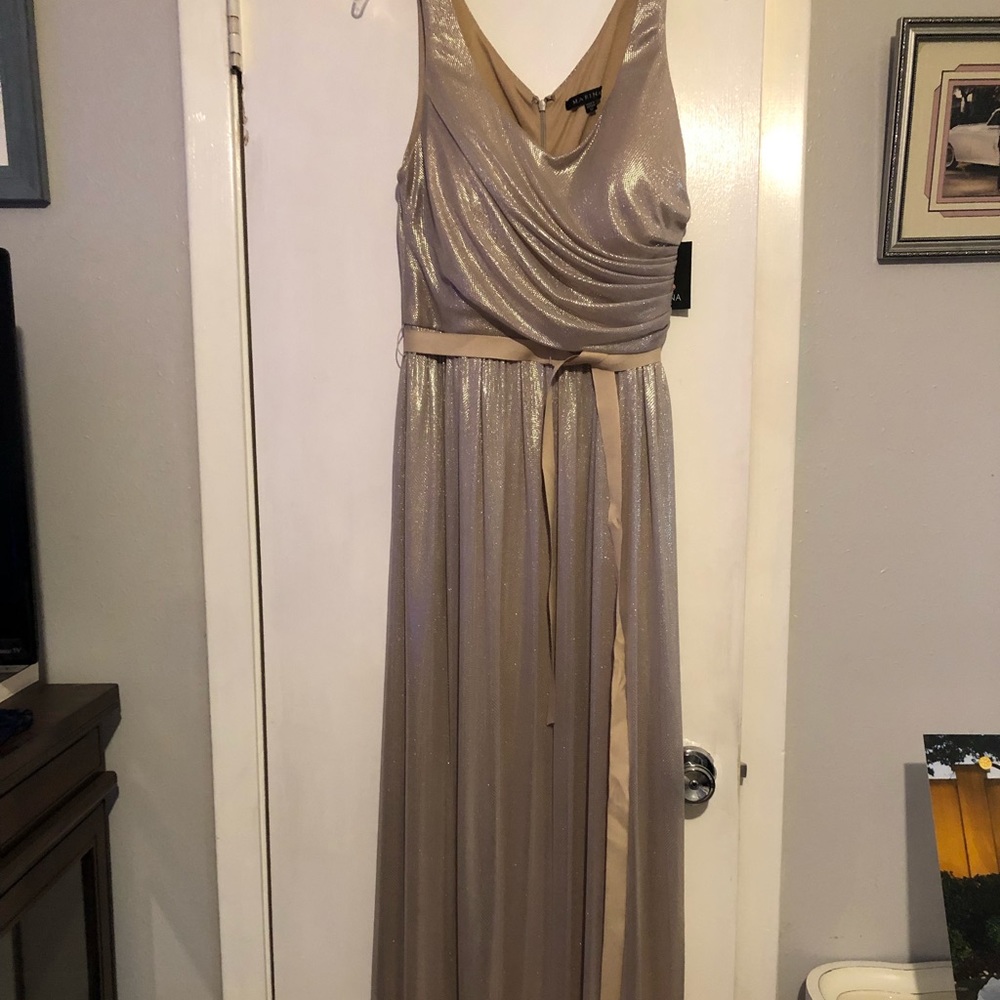 Gold metallic long dress
